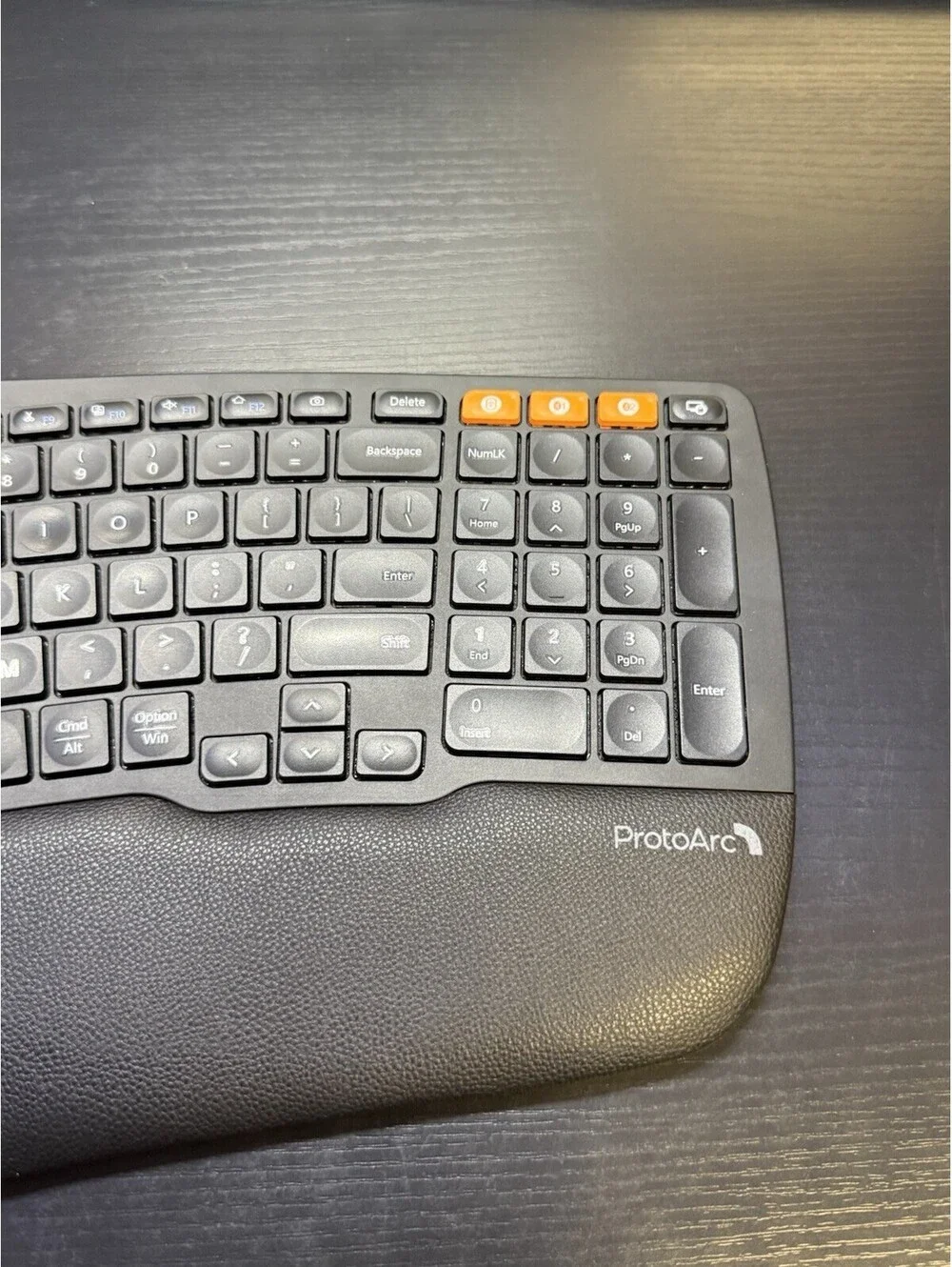 ProtoArc EK01 Plus Ergonomic Wireless Keyboard Bluetooth 2.4G Backlit Black